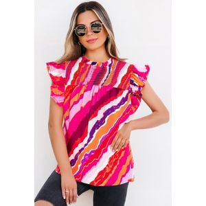 Abstract Print Flatterende Mouwen Blouse