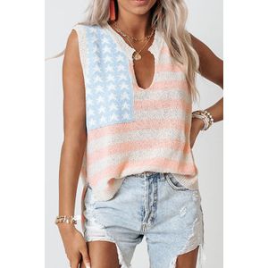 Amerikaans Vlag Brei Sweater Vest