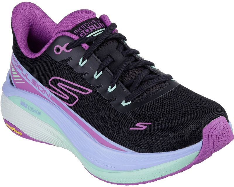 Skechers - Max Cushioning Propulsion - Hardloopschoenen - Zwart/Paarse