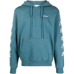 Off-White - Slim Fit Hoodie - Eendgroen - Kettingpijlontwerp