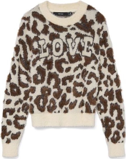 VERO MODA - VMJUNGLE LS O-NECK PULLOVER BOO - Dames - Gebreide Pullover