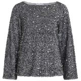 Vila - Vifaith Boat Neck - Pailletten Top - Poppy Seed - Dames