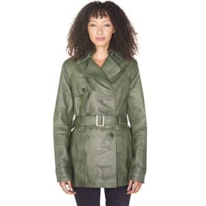Leren Trenchcoat - Mosul - Dames - Nappaleer - Dubbele Rij Knopen