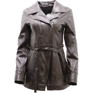 Dames - Okehampton - Leren Bikerjack - Slim Fit