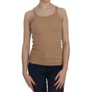 PINK MEMORIES Beigekleurige Mouwloze Spaghetti Strap Tanktop Blouse