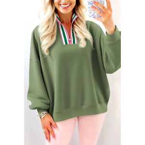 Rits Hals Sweatshirt