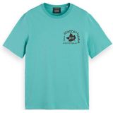 Scotch & Soda - Regular Fit - T-shirt - Met Korte Mouwen - Grafische Print Voor- en Achterkant
