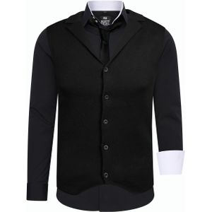 Set van 3 overhemden met vest en stropdas