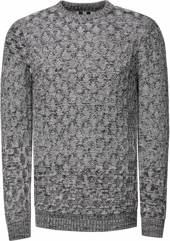 Rusty Neal - Gebreide Trui - Ruitpatroon - Grijs - 70% Polyacryl, 30% Katoen