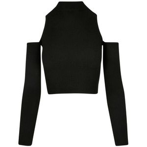 Urban Classics Dames ribgebreide schouderuitsnijdingen top met lange mouwen