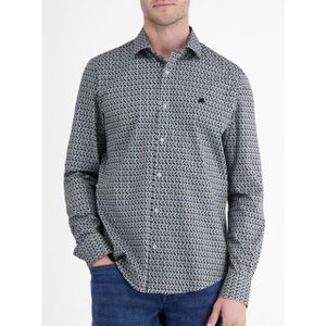 Lerros - Poplin Overhemd - Fjord Blue - Lange Mouwen - Knoopsluiting