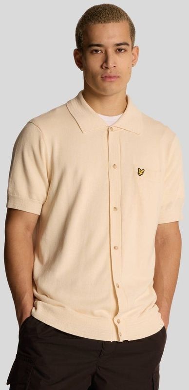 Lyle & Scott - Hennep Gebreide Shirt - Beige - Legacy-lijn