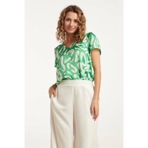Smashed Lemon - 25083 - Satin Top - Groen - Dierenprint