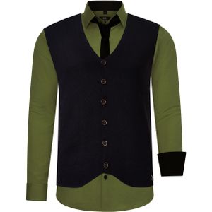 Shirt with vest and tie set of 3