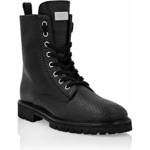 Philipp Plein - Leren Schoenen - Zwart - Dames - Kalfsleer met Hertenprint