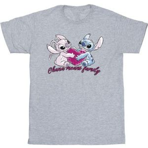 Li-cense Disney heren lilo en stitch ohana hart met engel t-shirt