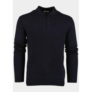 Bos Bright Blue Polo lange mouw polo met boord 3020900/205