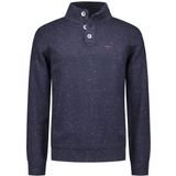 NZA - Katoenen Half Button Trui - Blauw