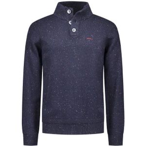 NZA - Katoenen Half Button Trui - Blauw