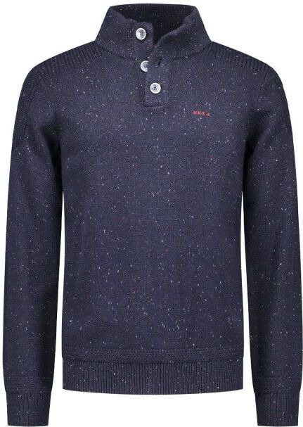 NZA - Katoenen Half Button Trui - Blauw