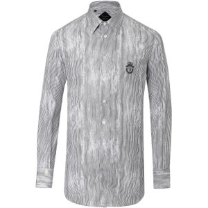 Billionaire - Shirt Silver Cut 'Claude' - Katoen - Zwart - Krijtstreep