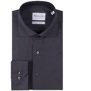 Michaelis Donker overhemd met subtiele diagonale strepen