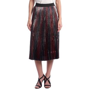 Dames - Geplooide Midirok - Metallic - WJCP312F