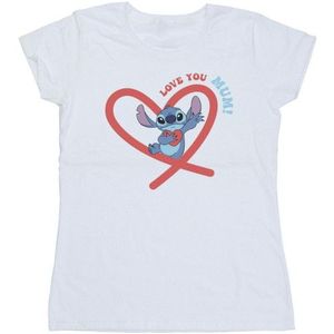 Li-cense Disney dames lilo & stitch love you mum katoenen t-shirt