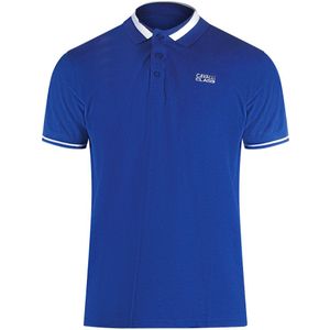 Cavalli Class Bold Stripe Collar Irisblauw Poloshirt