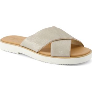 TOMS - Mae Crossover - Leren Damessandalen - Champagne