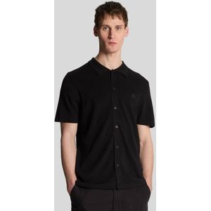 Lyle & Scott - Blend - Gebreid Poloshirt - Jet Black