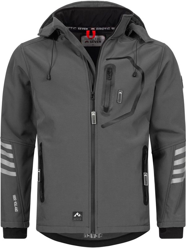 Arctic Seven - Softshelljack - Grijs - Tussenjas - Wind- en Waterafstotend