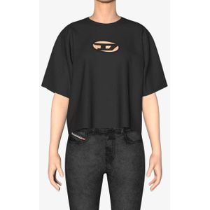 Diesel - T-Buxt-Crop-OD T-Shirt - Zwart - Lasercut Logo