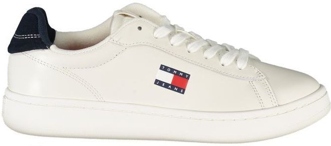 Tommy Hilfiger - Sneakers - Wit - Leren - Strak Vetersysteem met Contrasterende Details