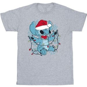 Li-cense Disney heren lilo and stitch kerstlichtjes schets t-shirt