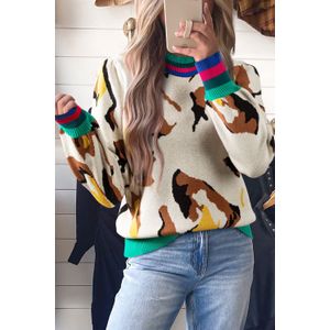 Dierenprint Gebreide Trui