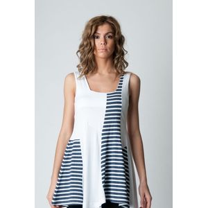 Mouwloze Tuniek - Marine - Streepdetail