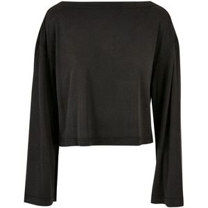 Urban Classics Dames modal boothals t-shirt met lange mouwen