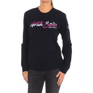 North Sails - Sweatshirt - Blauw - Dames - Geribbelde Ronde Hals