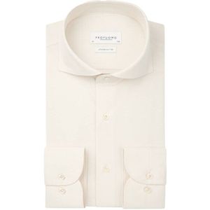 Profuomo - Slim Fit - Heren Overhemd - Offwhite - Jersey