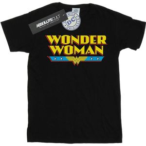 DC Comics Dames wonder woman tekst logo katoenen vriendje t-shirt