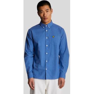 Men's Lyle And Scott Cotton Linen Button Down Shirt in Blue