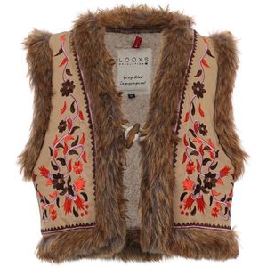 Looxs Revolution Meisjes gilet fur embroidery -