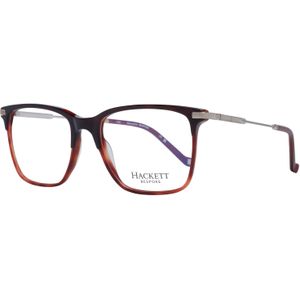 Hackett - Bruine Optische Monturen - Leer - Vierkante Frames met Blauw Filter