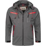Arctic Seven - Heren Softshell Jas - Donkergrijs - Waterafstotend - Afneembare Capuchon