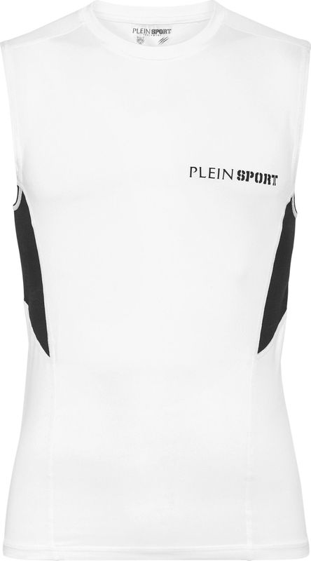 Plein Sport - Technical Jersey T-shirt Sleeveless - Wit - Heren - Polyester