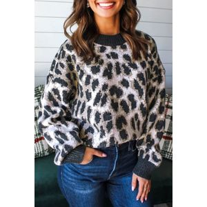 Luipaardprint Relaxed Fit Trui