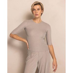 Zhrill - T150-N3054 - Top - Taupe - Korte Mouw