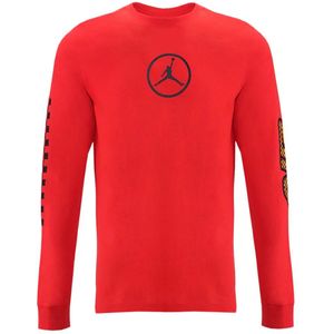 Nike - Air Jordan Crew Neck - Lange Mouw - Rood - Heren Top
