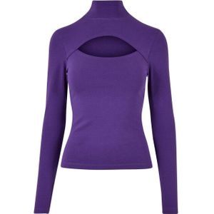 Urban Classics Dames uitgesneden schildpadhals top met lange mouwen